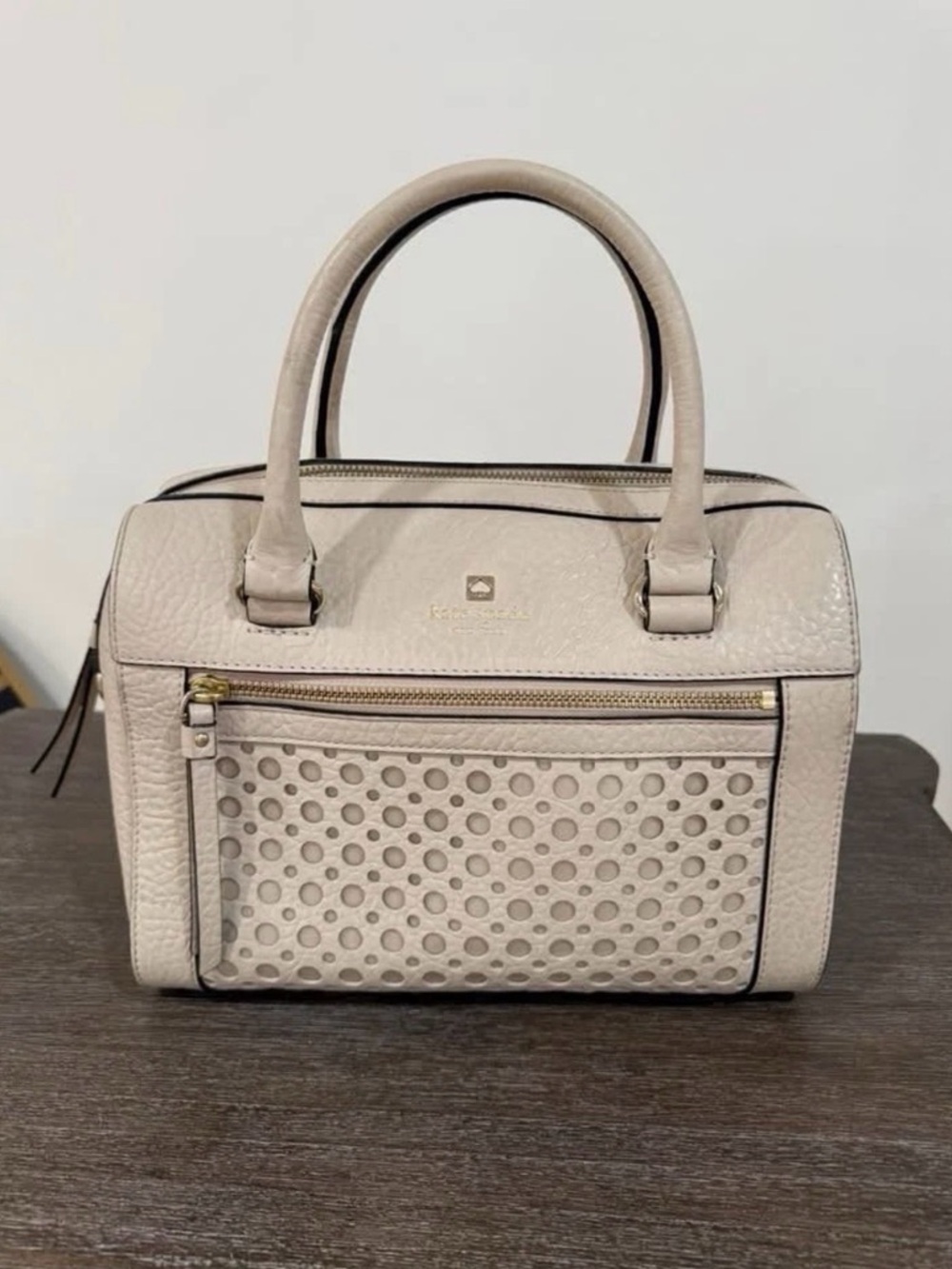 Kate Spade Perri Lane Bubbles Leather Satchel Handbag w/ Crossbody Strap